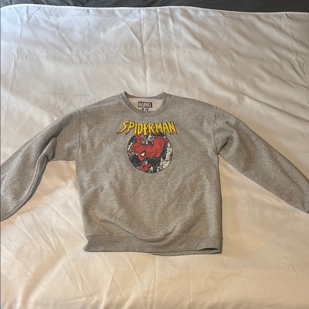Marvel Gray Spider-Man Crewneck Sweater